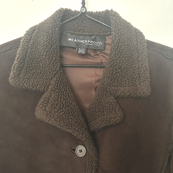 Weatherproof Garment Company Faux Suede Shearling Jacket Stunning! Size Small - Picture 2 of 5